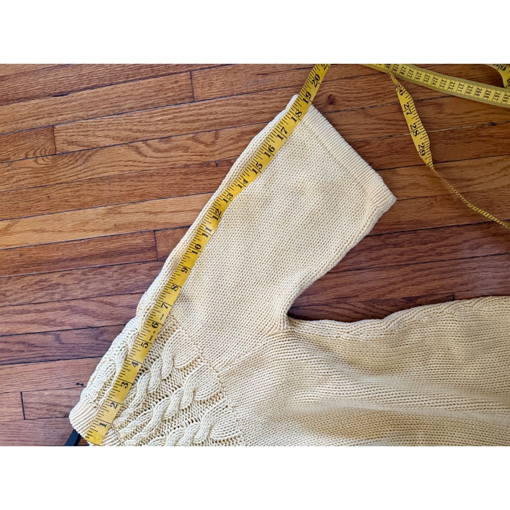 Jillian & Nicole Butter Yellow Cable Knit Button Front Cardigan Sweater Size M - Picture 8 of 8